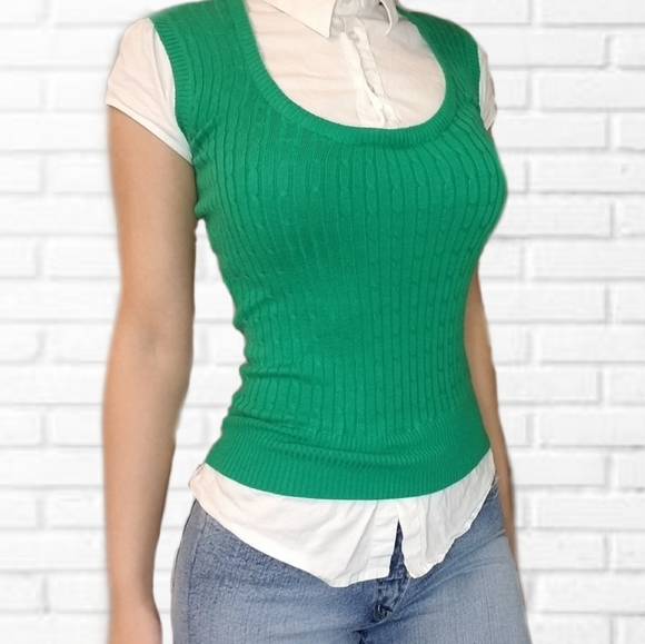 Sweater Vest With White Collar Shirt 